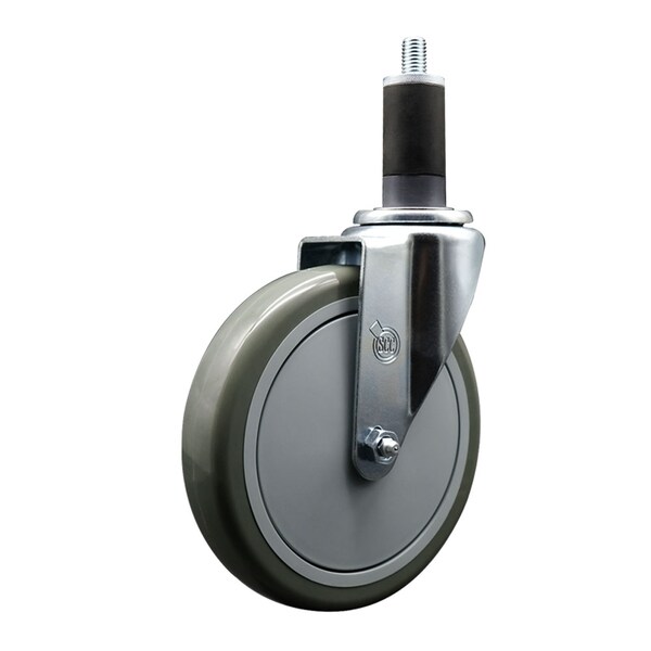 6'' Gray Poly Wheel Swivel 1-1/4'' Expanding Stem Caster